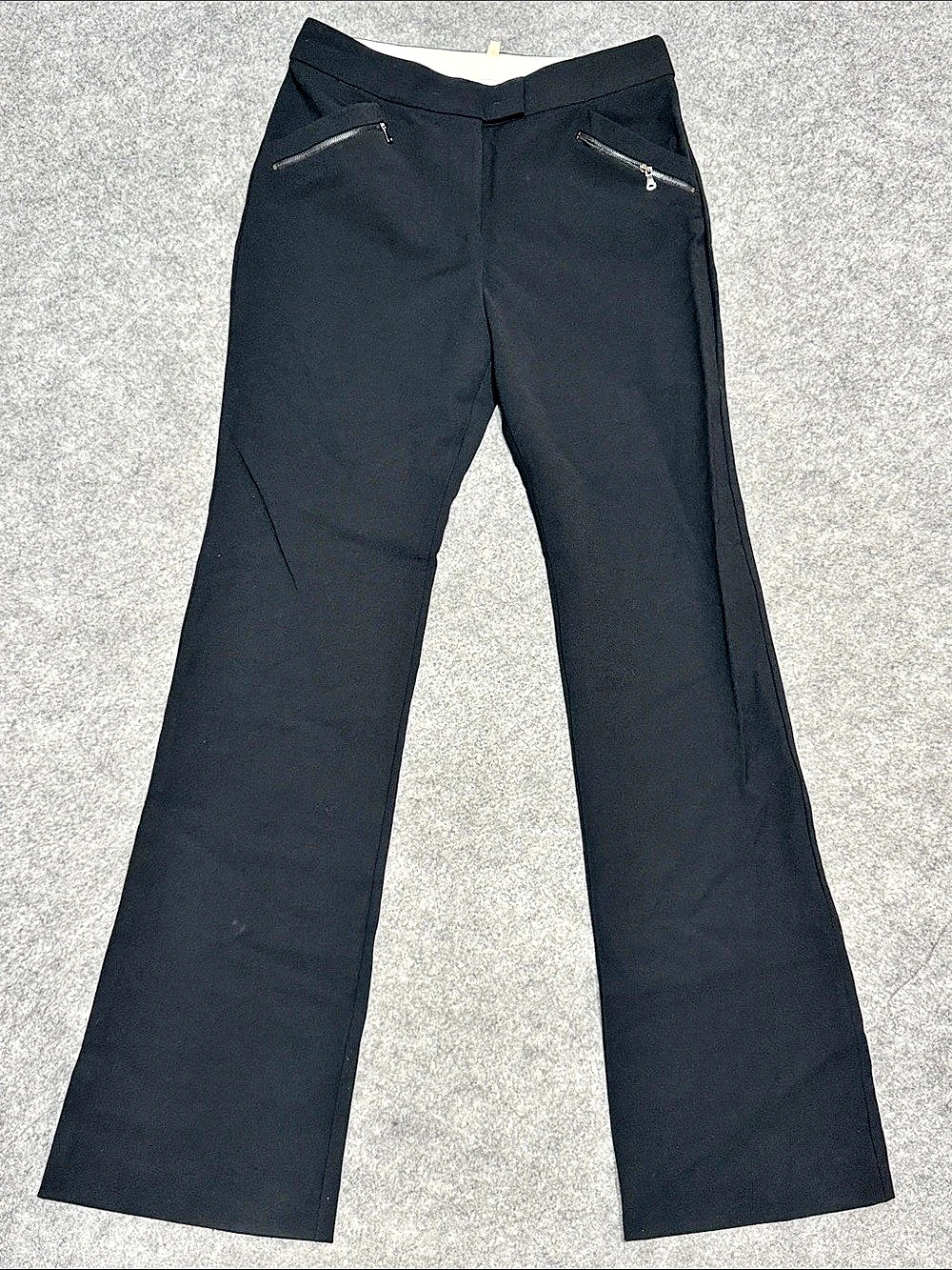 Rebecca Taylor Flare Pants Black Zip Trousers